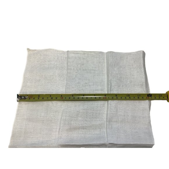 Vintage Linen Napkin Cross Stitch Embroidered Cream Floral Blue Jays 18" x 12" - Picture 9 of 9